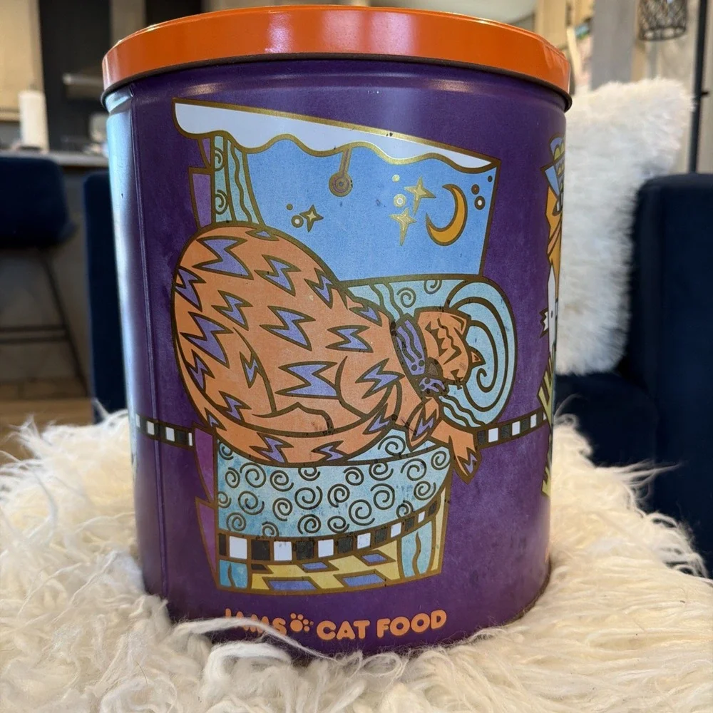 Iams Cat Food - Vintage Large Tin Metal Canister‎ 11